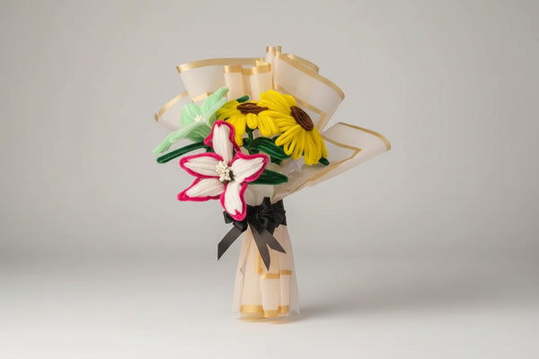 Handmade Pipe Cleaner Mixed Flower Bouquet